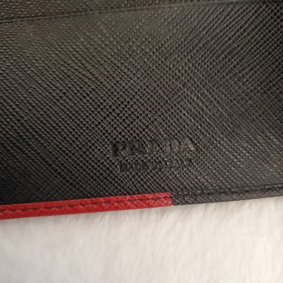 Prada Saffiano Men's Black Card Case with Money Clip - Picture 5 of 10